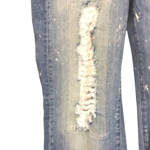 Y2K Hippie Denim Capris Jeans Sz 9 Distressed Details Boho Gypsy Festival VNTG - Picture 3 of 10